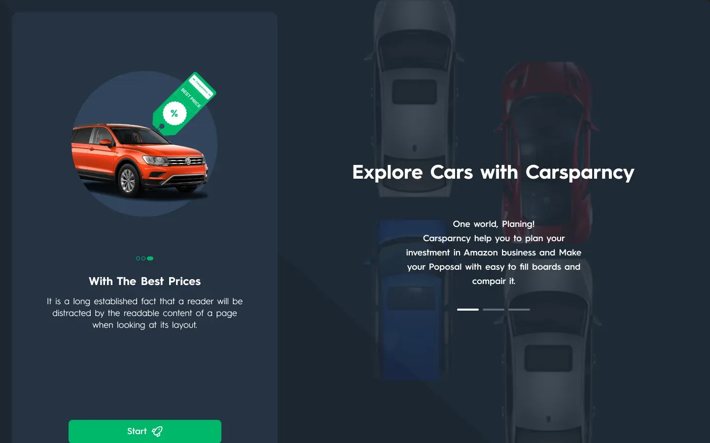 Carsparency Pro on desktop — Sign-in: Onboarding 3: prices