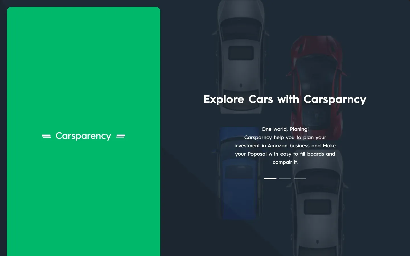Carsparency Pro on desktop — Sign-in: Splash
