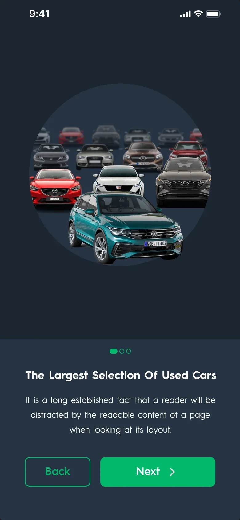 Carsparency Pro on a phone — Sign-in: Onboarding 1: the selection