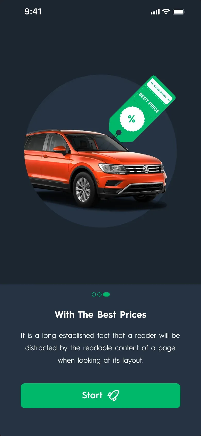 Carsparency Pro on a phone — Sign-in: Onboarding 3: prices