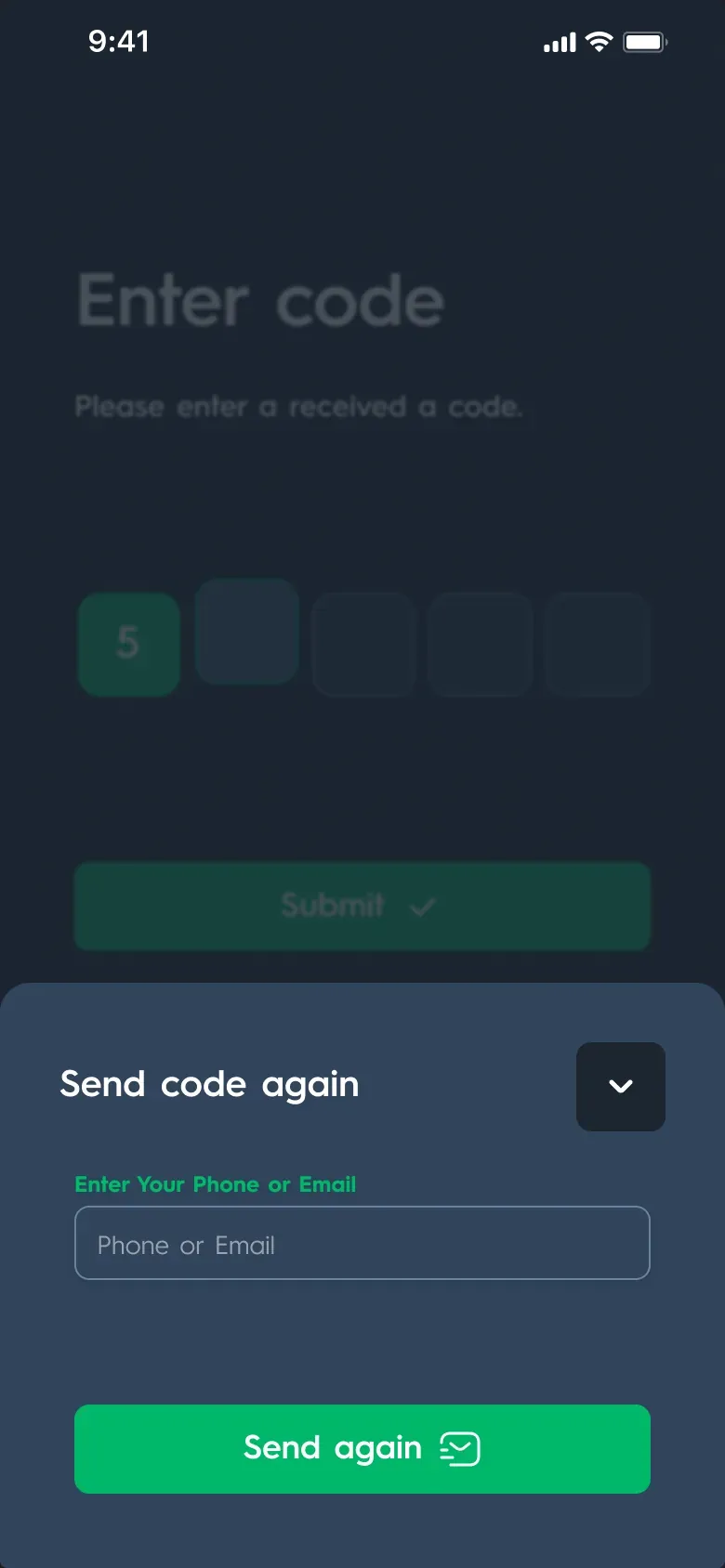 Carsparency Pro on a phone — Sign-in: Send the code again
