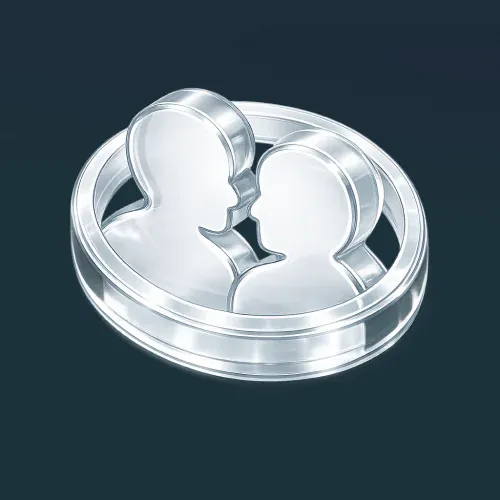 3D icon: Meet (silver)