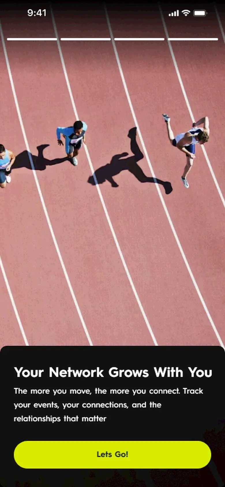 VIN app screen — Onboarding: Your network grows with you
